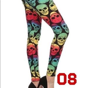 Multi colored skull leggings